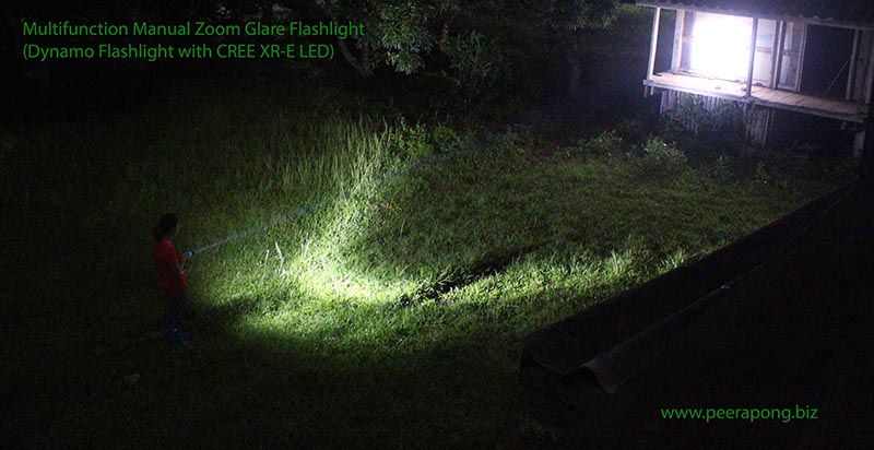 Multifunction Manual Zoom Glare Flashlight (Dynamo Flashlight with CREE XR-E LED)
